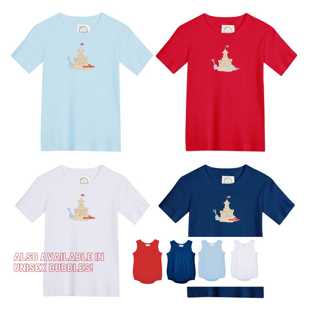 Sandcastle Short Sleeve Tee or Bubble